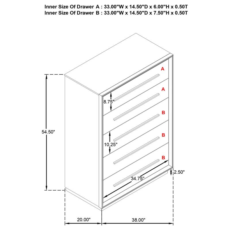 Durango 5-Piece Bedroom Set Taupe Oak