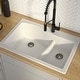 preview thumbnail 2 of 38, KRAUS Quarza Granite 33 inch 60/40 Undermount Drop-in Kitchen Sink