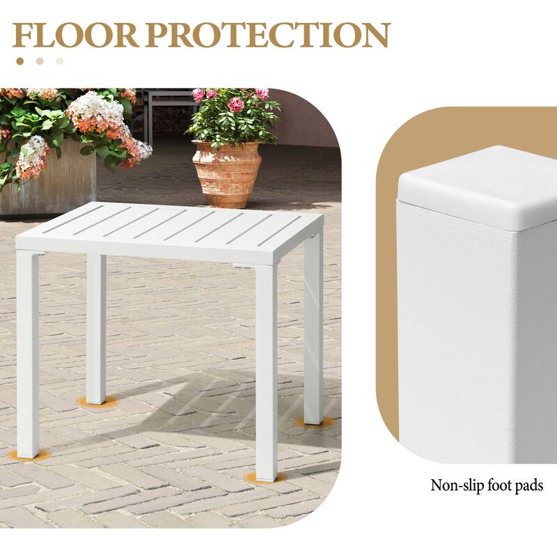 3-Piece Outdoor Loungers Patio Chaise Lounge Chairs Set with Side Table