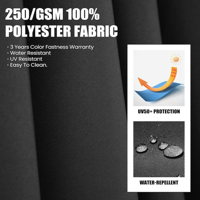 11 ft Outdoor Aluminum Dual Top Solar Powered LED Lighted Patio Cantilever Umbrella and Weighted Base