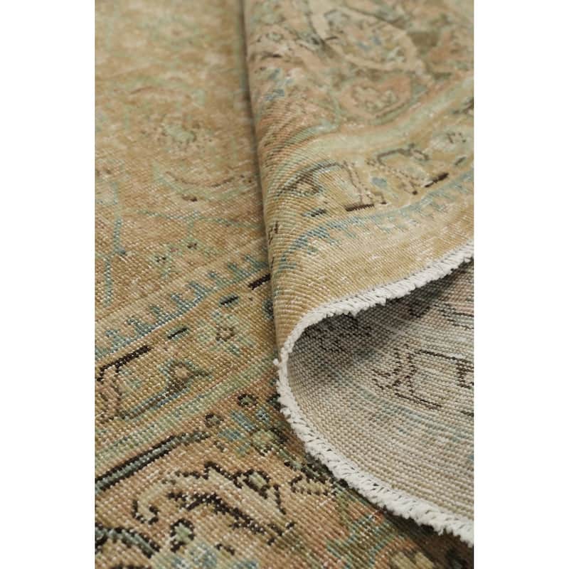 Hand Knotted Oriental 100% Wool Carpet Traditional All-Over Yellow & Gold Mahal Area Rug - 12' 11'' X 9' 5''