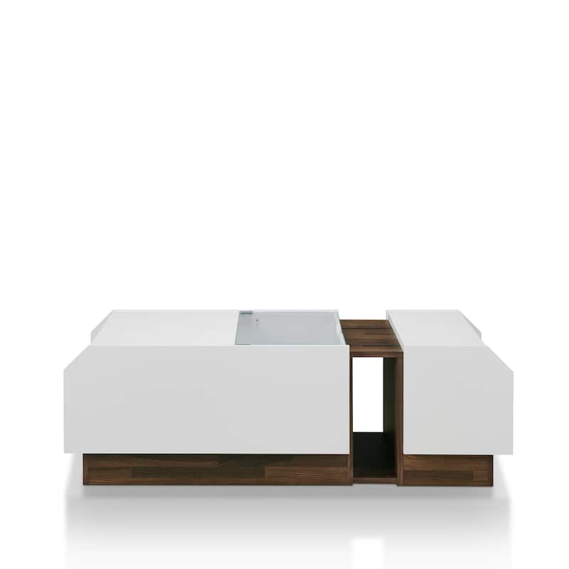 Podd Contemporary White 49-inch 3-Shelf Coffee Table by Furniture of America