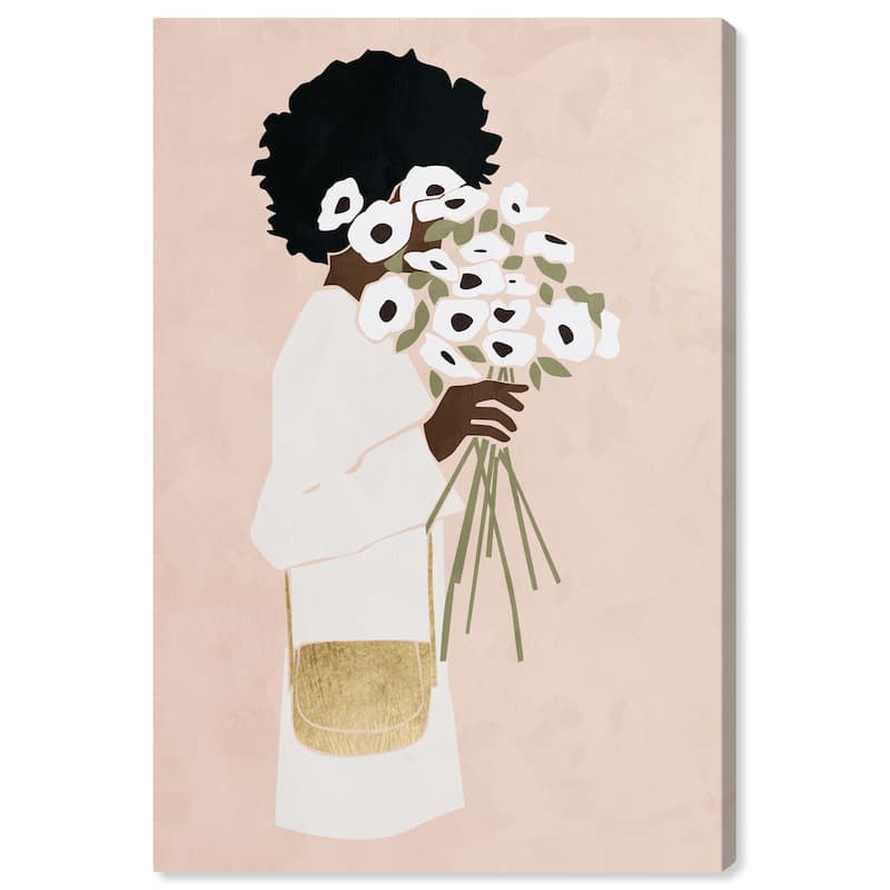 Wynwood Studio Canvas Floral and Botanical Florals and Blush Pink and Modern & Contemporary Wall Art Canvas Print