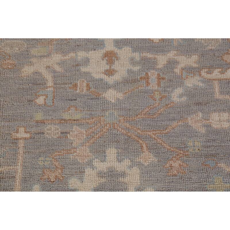 Hand Knotted Oriental 100% Wool Carpet Transitional All-Over Greys & Charcoal Oushak Area Rug - 13' 10'' X 10' 1''