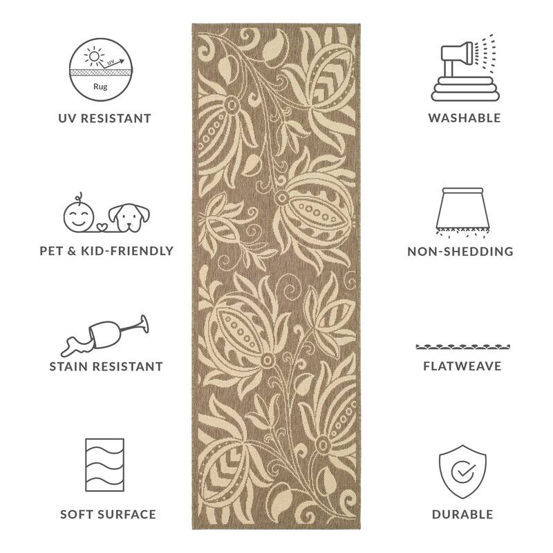 SAFAVIEH Courtyard Nasima Indoor/ Outdoor Patio Backyard Rug