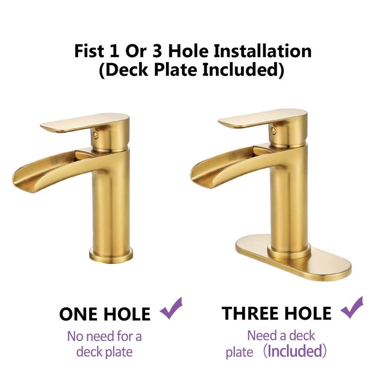 BATHLET Waterfall Bathroom faucet Vanity Sink Faucet Pop Up Drain Stopper