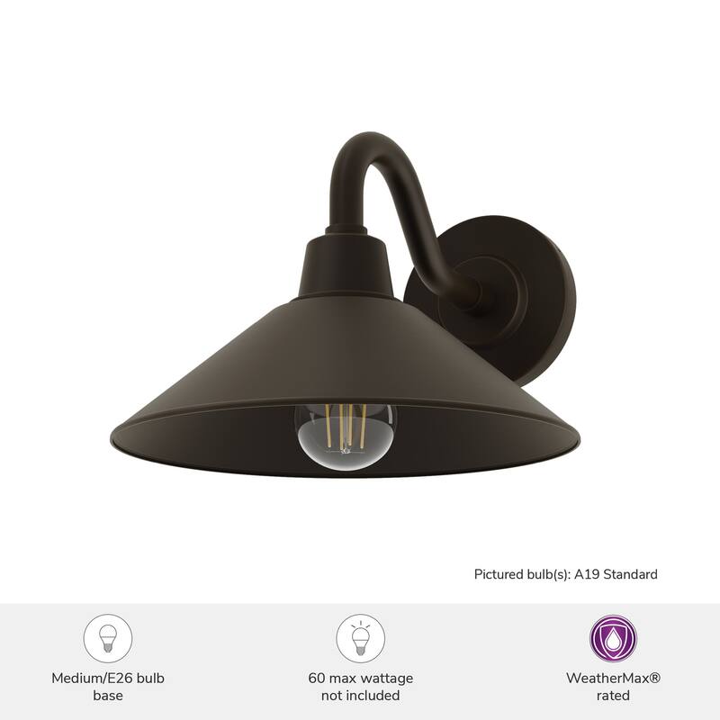 Hunter Skyflow Bronze Outdoor WeatherMax Wall Light - Modern/Contemporary - Front Porch, Patio, Garage