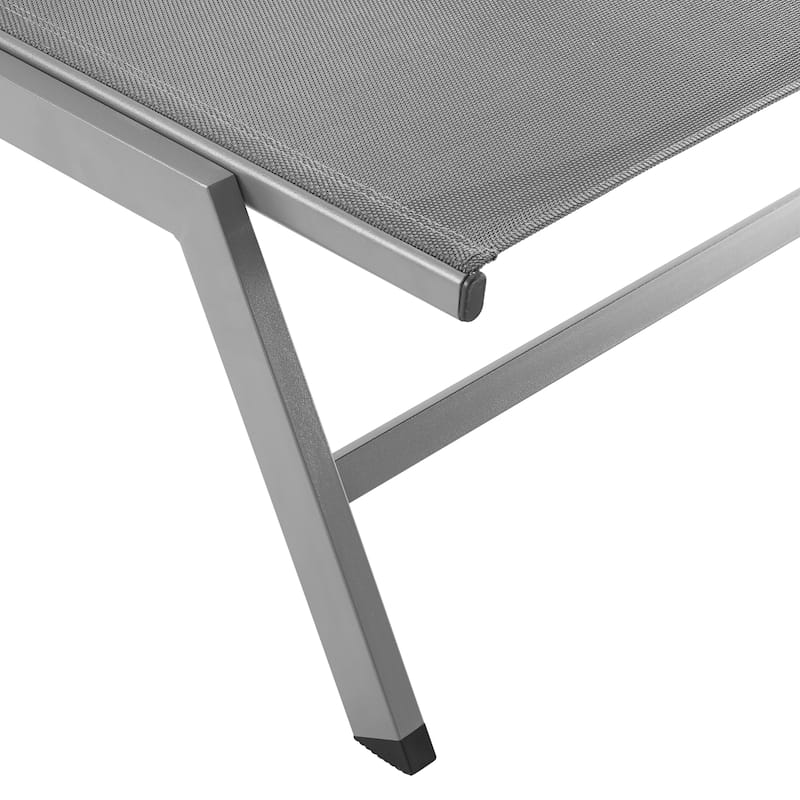 Corvus Sorrento Outdoor Sling Fabric Adjustable Chaise Lounge with Arms