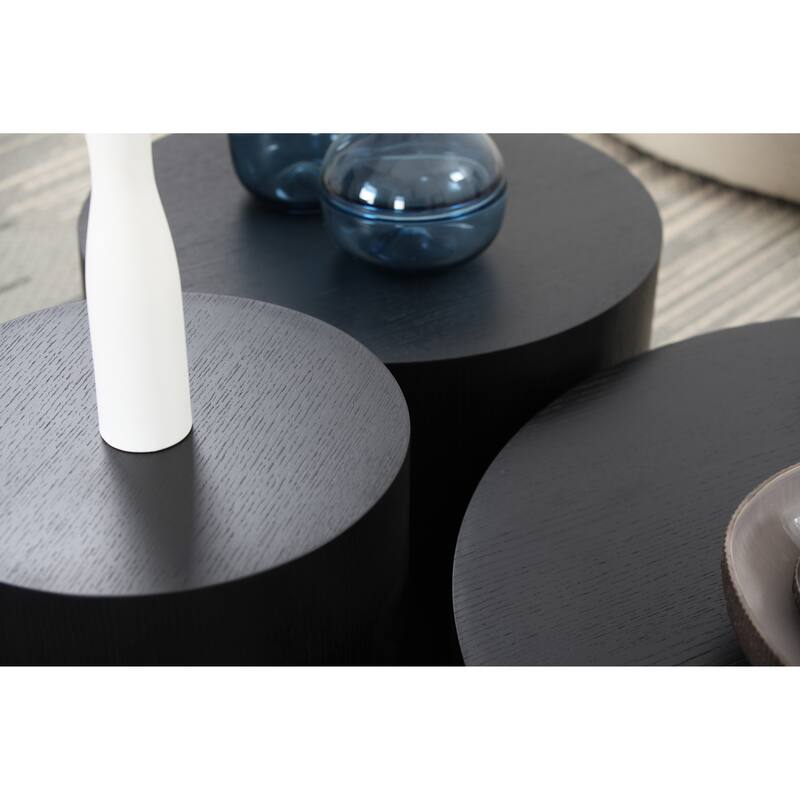 Fully Assembled Black Round Coffee Table - Perfect Side Table for Living Room