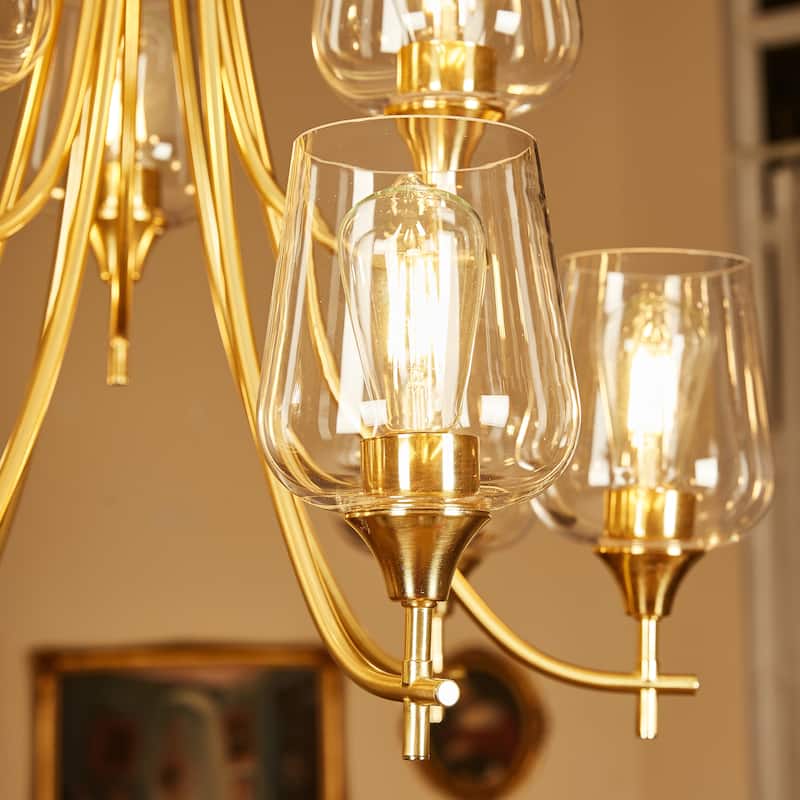 9-Light Shaded Tiered Chandelier