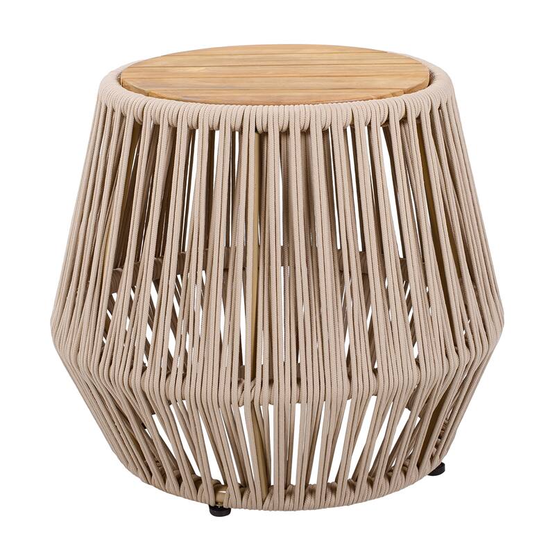 Christopher Knight Home Marcellin Acacia Wood Side Table with Rope Woven Base