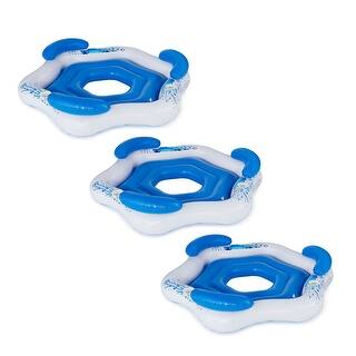 Bestway 3-Person Floating Water Island Lounge Raft With Open Bottom (3 ...