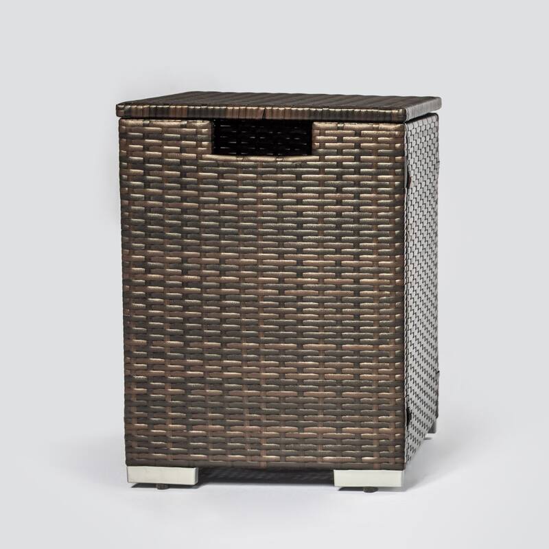 Rectangular Ceramic Tile Tabletop Outdoor Fire Pit Table with Lid