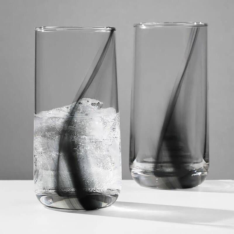 Libbey Ascent Black Ribbon Cooler Glasses, 16 ounce, Set of 8 - Set of 8 - Set of 8