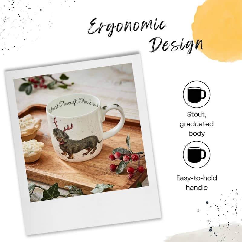 Royal Worcester Wrendale Designs Mug and Coaster Set Christmas