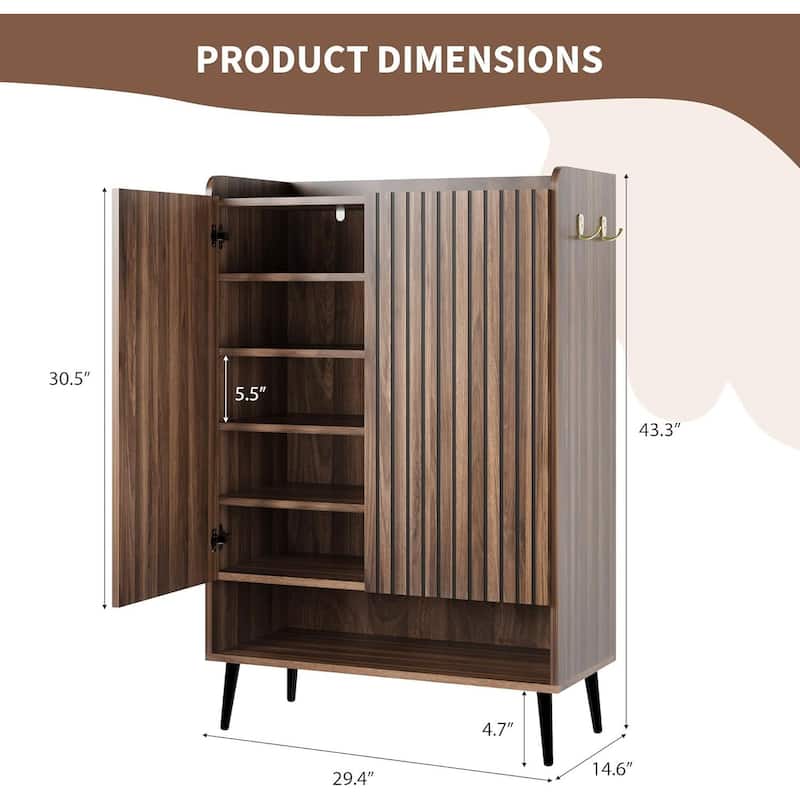 6-Tier Shoe Cabinet Organizer for Hallway, Entryway, Living Room