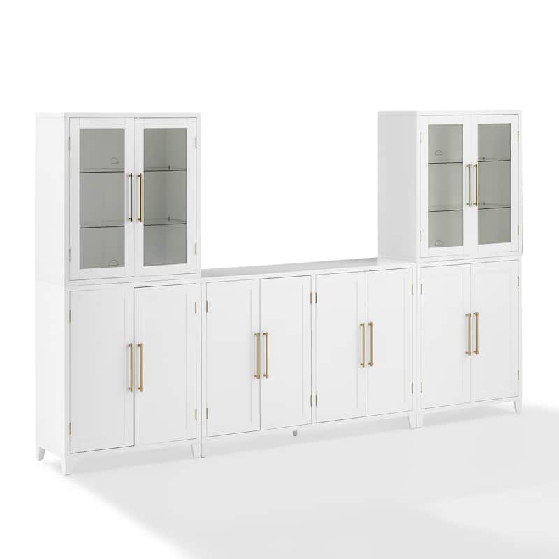 Roarke 3Pc Sideboard And Pantry Set W/ Glass Door Hutch