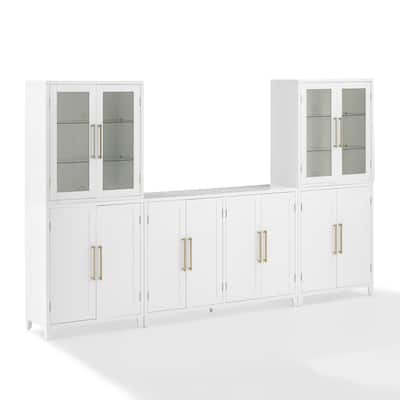 Roarke 3Pc Sideboard And Pantry Set W/ Glass Door Hutch