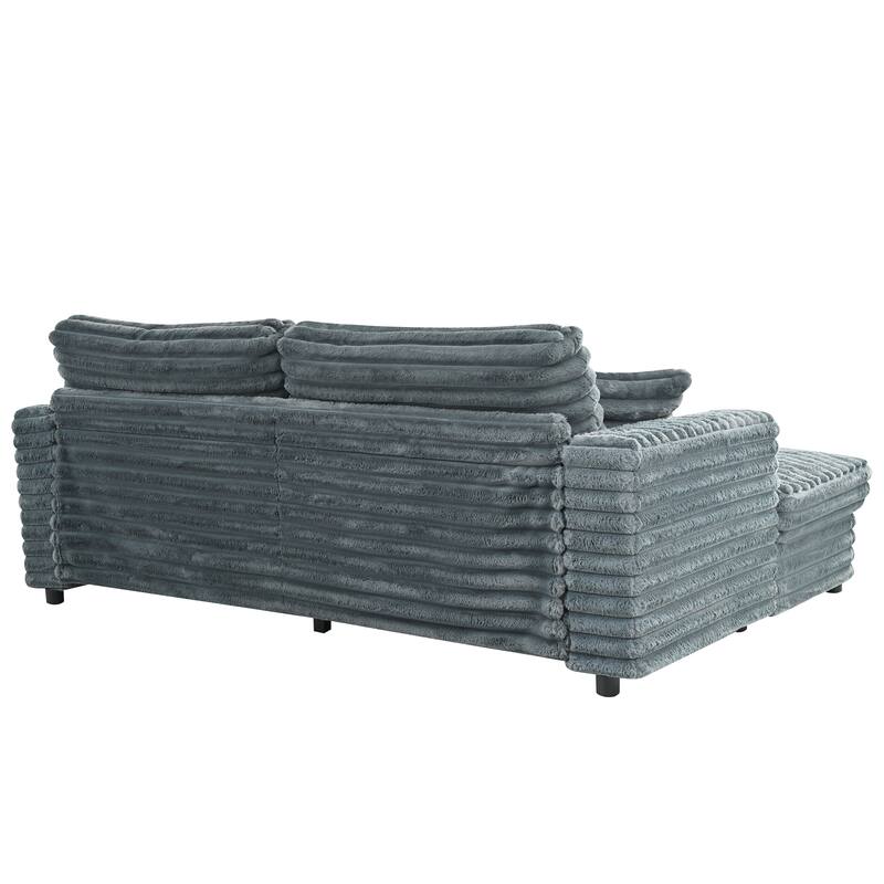 Christopher Knight Home - Alexander Oversized Cloud Loveseat Chaise Lounge with Fluffy Upholstery and Throw Pillows