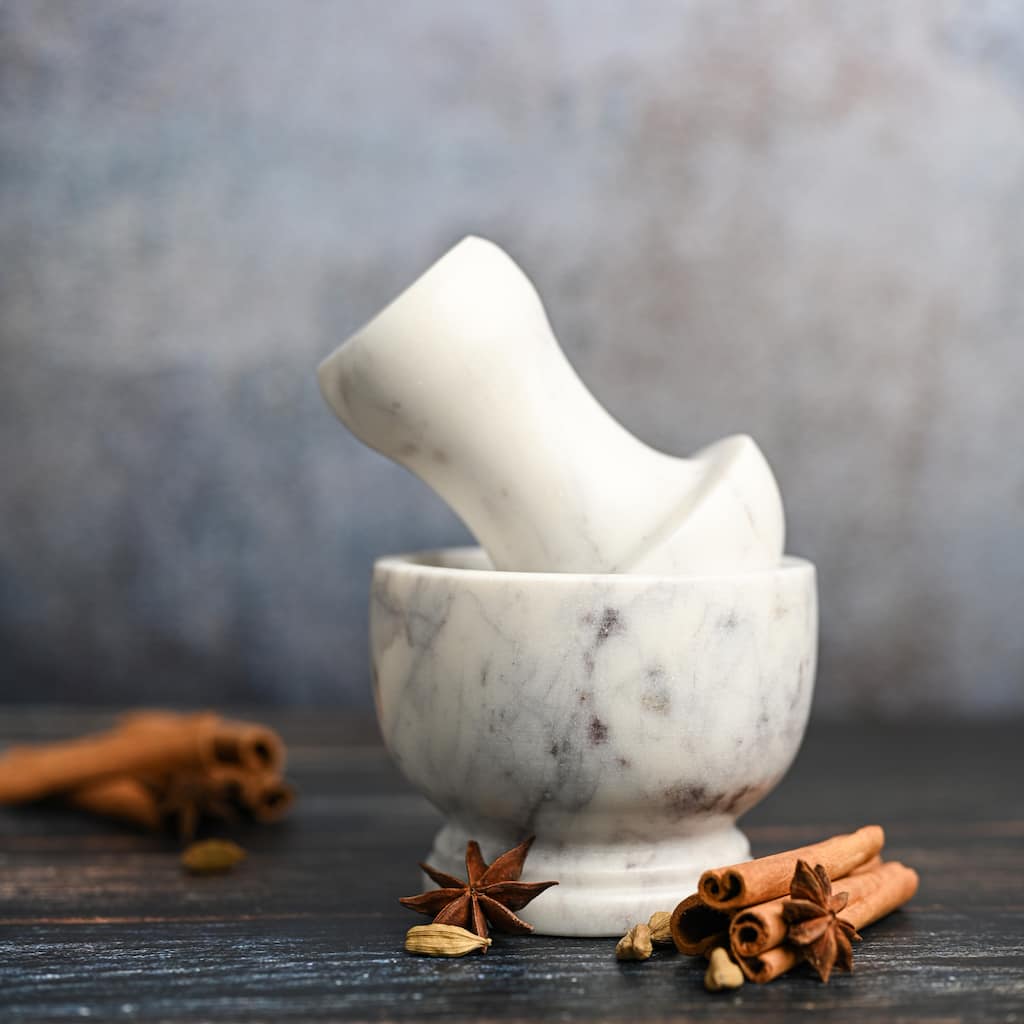 LP White Marble Mushroom Grinder - WHITE ST