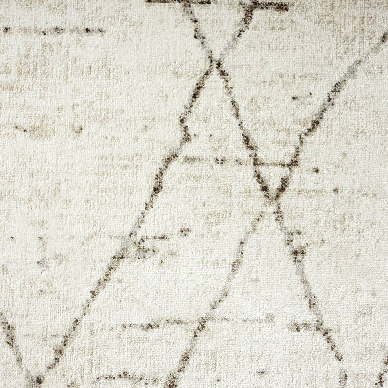 Everwash Treasure Alan Modern Geometric Machine Washable Area Rug, Beige/Brown