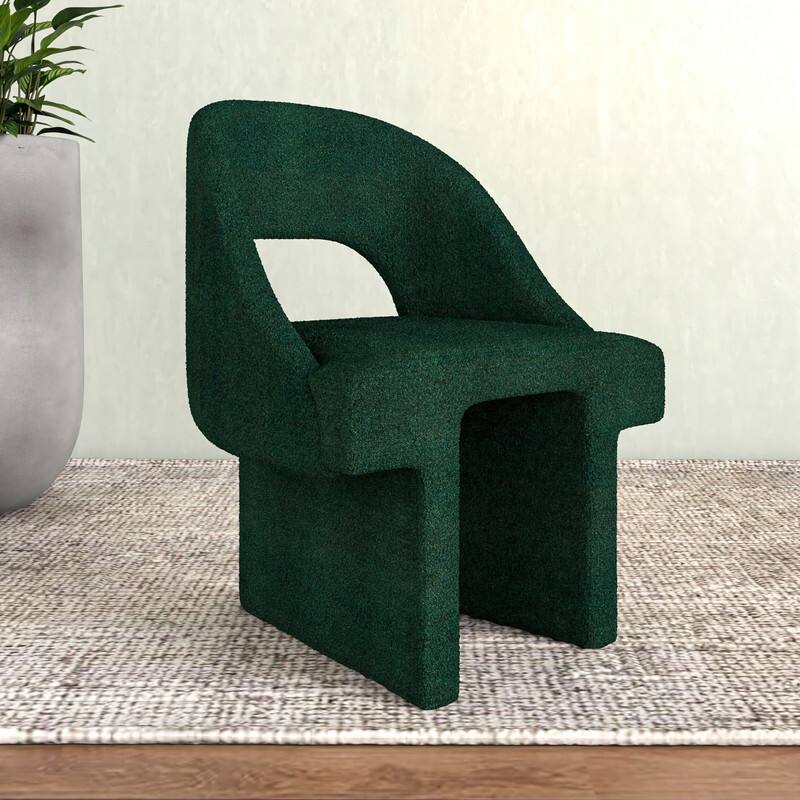 Quell Modern Boucle Upholstered Accent Chair with Solid Wood Frame & Plush Comfort for Home Office Living Room & Bedroom