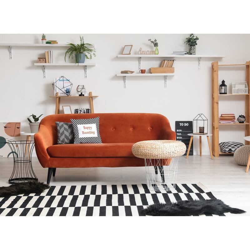 Halloween Happy Haunting Checks Accent Pillow