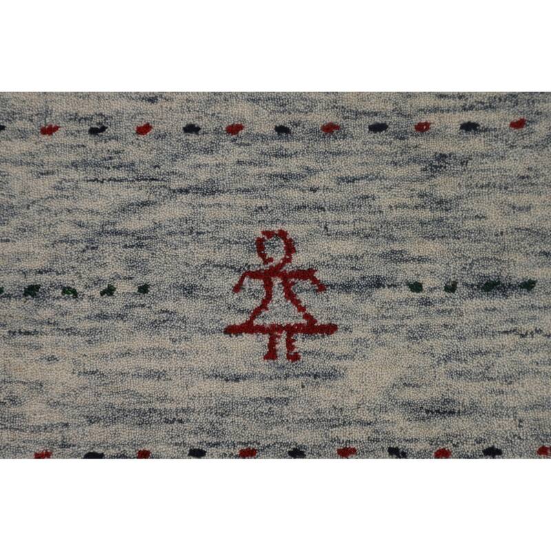 Gabbeh Indian Area Rug Handmade Wool Carpet - 9'1"x 11'8"