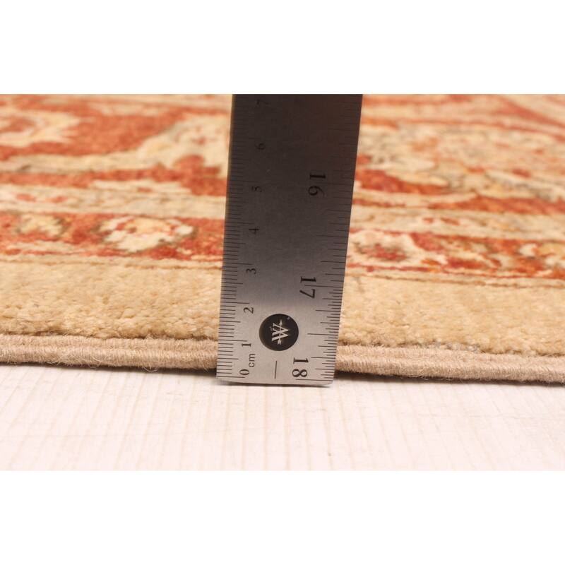 ECARPETGALLERY Hand-knotted Peshawar Oushak Ivory Wool Rug - 8'7 x 11'3