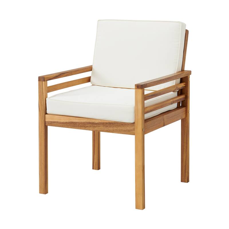 Okemo Acacia Outdoor Dining Chair with Seat and Seatback Cushion