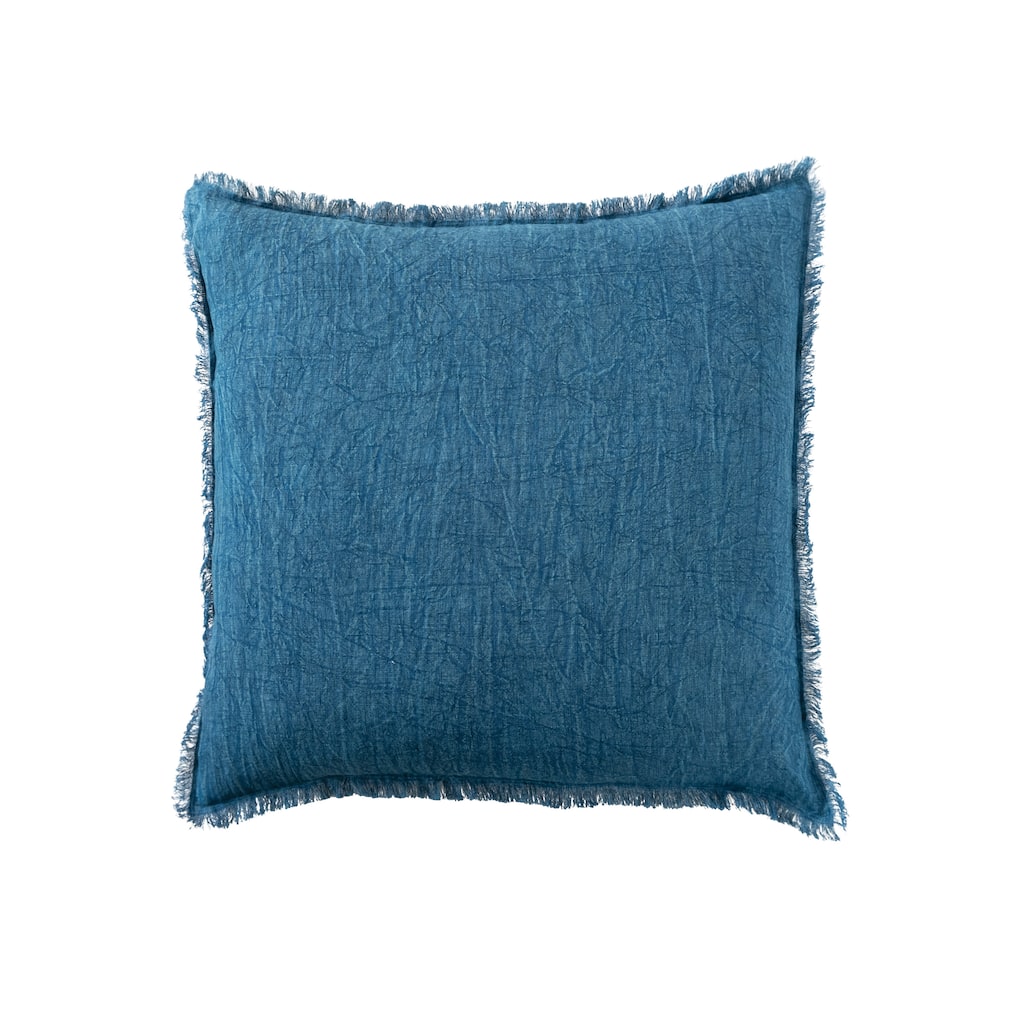 Stonewashed Linen Pillow with Fringe
