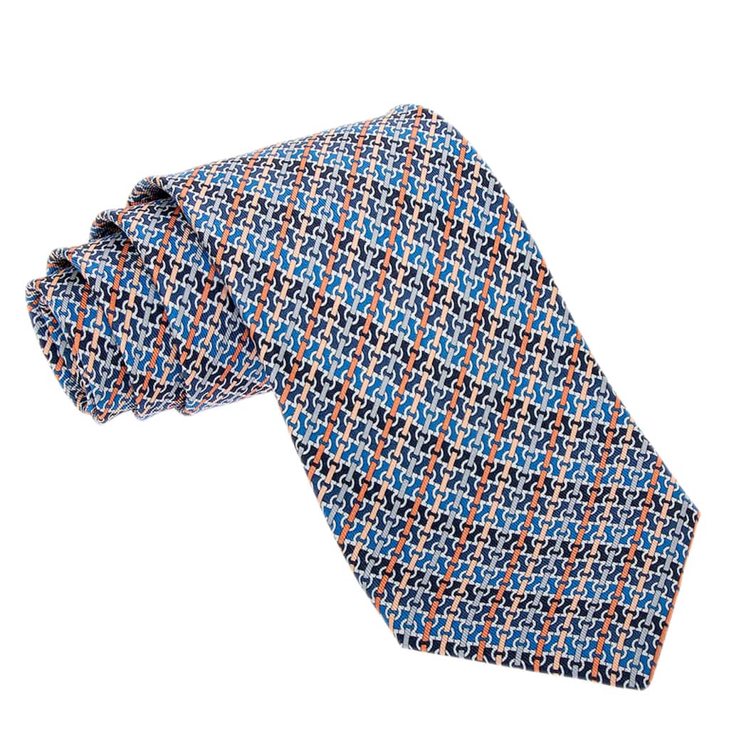 Ferragamo Gancini Chain Print Silk Tie