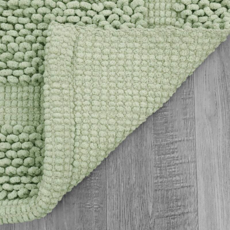 Sophie Border Ultra-plush Chenille Non-Slip Cotton Bath Mat (Set of 2)