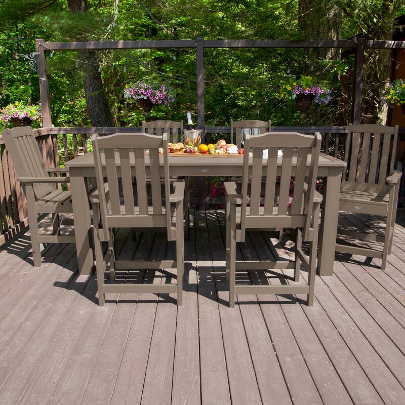 HIGHWOOD 7-Piece Outdoor Dining Set - 42" x 84" Table, Counter-height