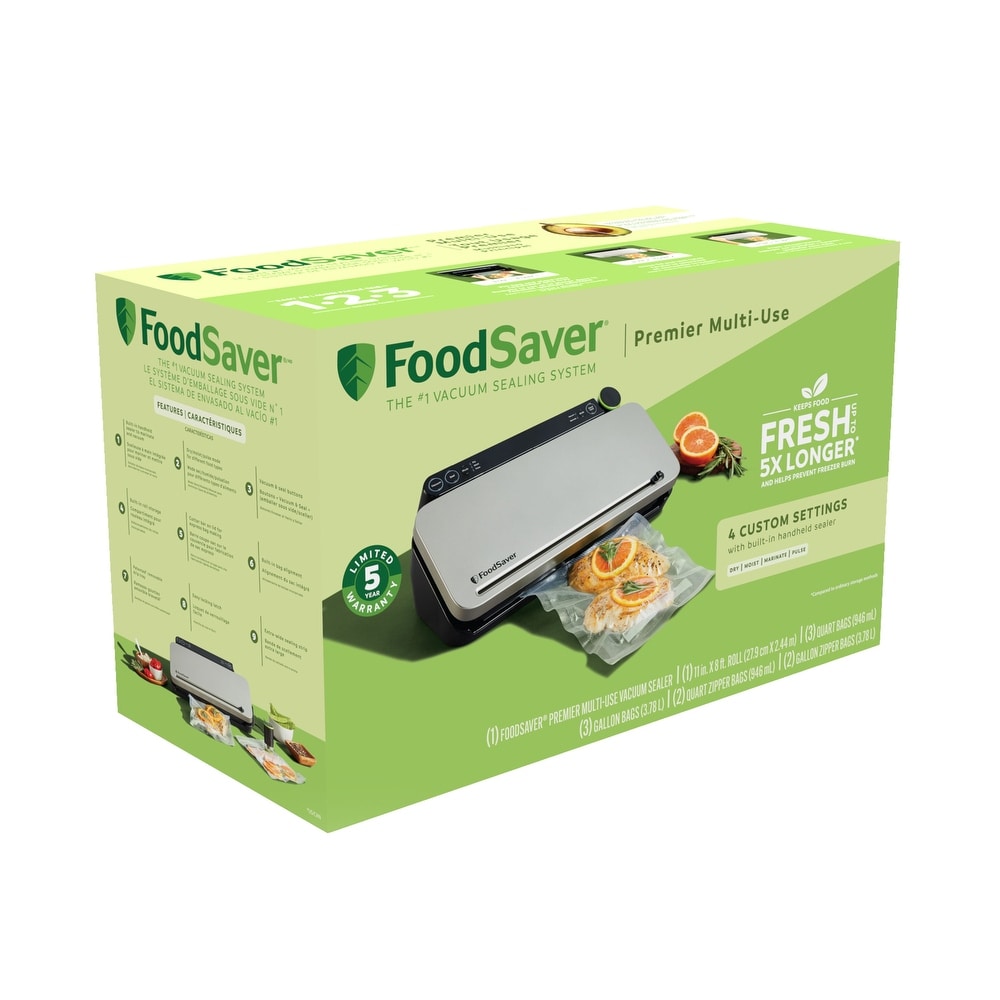Foodsaver Fm2435 Vacuum Sealing System with Bonus Handheld Sealer & Starter Kit, Silver