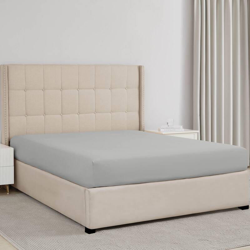 Vilano Extra Deep Pocket Fitted Bed Sheet , 2 pack, Fitted Sheet Only, Bed Sheet Seperates - Queen - Grey