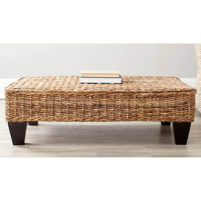 SAFAVIEH Leary Natural Wicker Bench - 40.6" x 27.6" x 12.2"