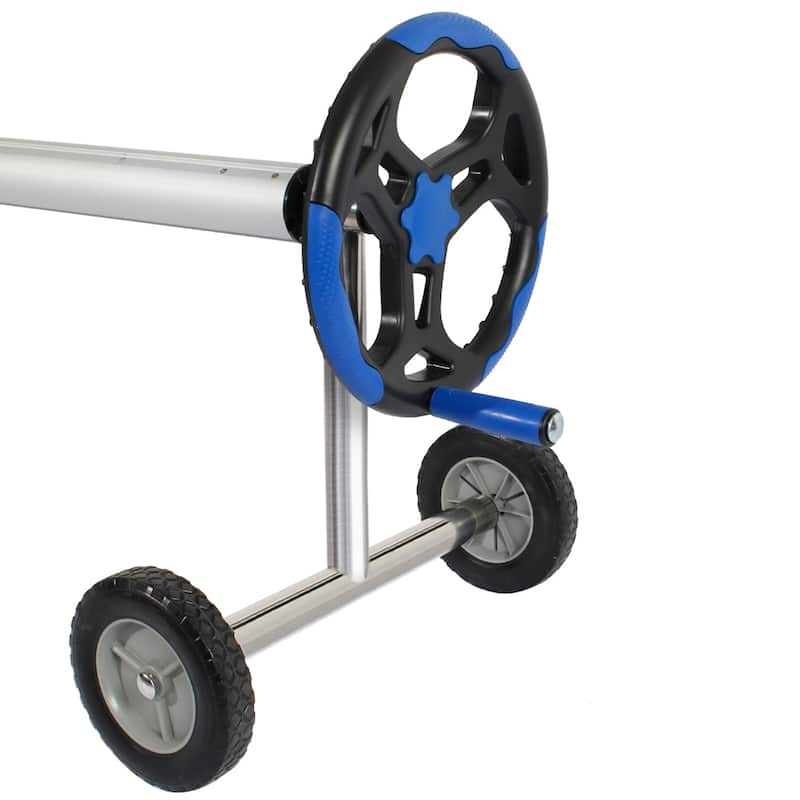 18 Ft Aluminum Inground Solar Cover Swimming Pool Cover Reel Blue