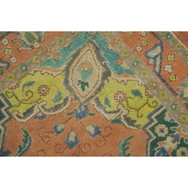 Hand Knotted Oriental 100% Wool Carpet Traditional Medallion Oranges & Rust Tabriz Area Rug - 6' 2'' X 4' 6''
