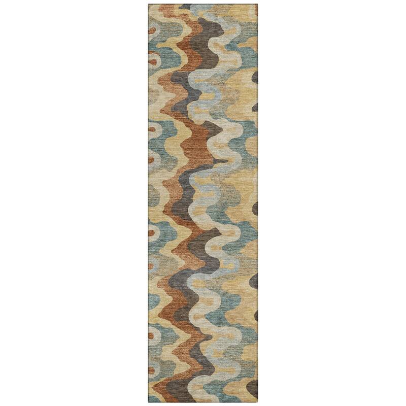 Machine Washable Indoor/ Outdoor Modern Mason Chantille Rug
