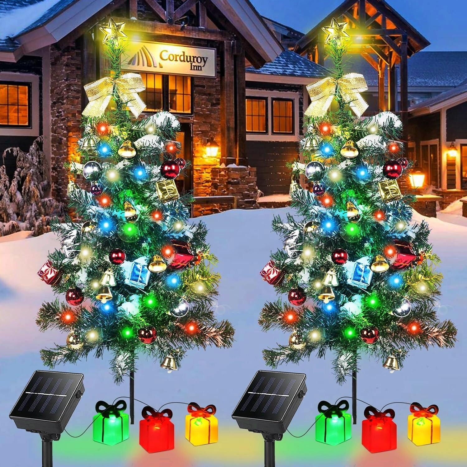 Solar Mini Christmas Tree Light Outdoor Decoration, 30 Inch with