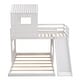 preview thumbnail 5 of 20, House Bunk Beds with Slide, Wood Twin Over Full Bunk Beds with Roof and Guard Rail for Kids, Toddlers