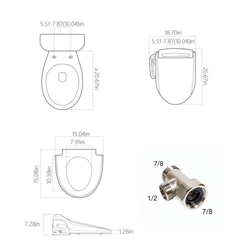 Empava Advanced Smart Electric Bidet Seats for Elongated Toilets - Heated Toilet Seat - Warm Air Dryer - Temperature Control