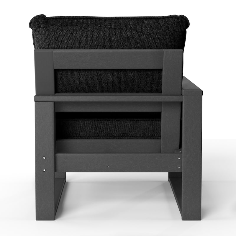 Polytrends Endless Patio Deep Seating Left Arm Chair with Gray Frame