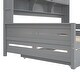 preview thumbnail 14 of 12, Full Wooden Daybed With Size Trundle and All-in-One Cabinet, Grey