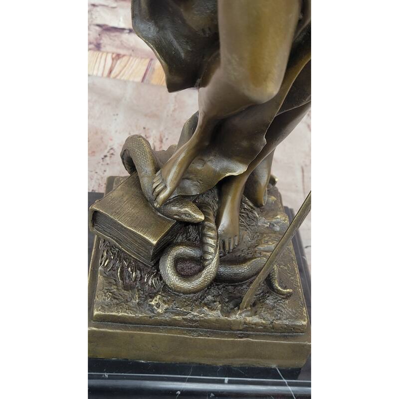 Justica Themis Blind Lady Of Justice Bronze Statue Sculpture On Marble Base By Mayer