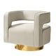 preview thumbnail 32 of 114, HULALA HOME Carisa Modern Upholstered Swivel Open-Back Barrel Chair with Golden Base