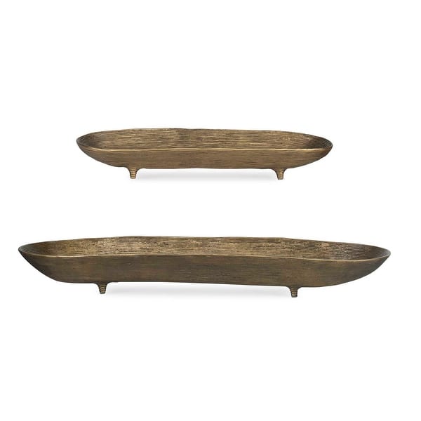 slide 2 of 7, Uttermost Stratum Oval Brass Bowls Set/2