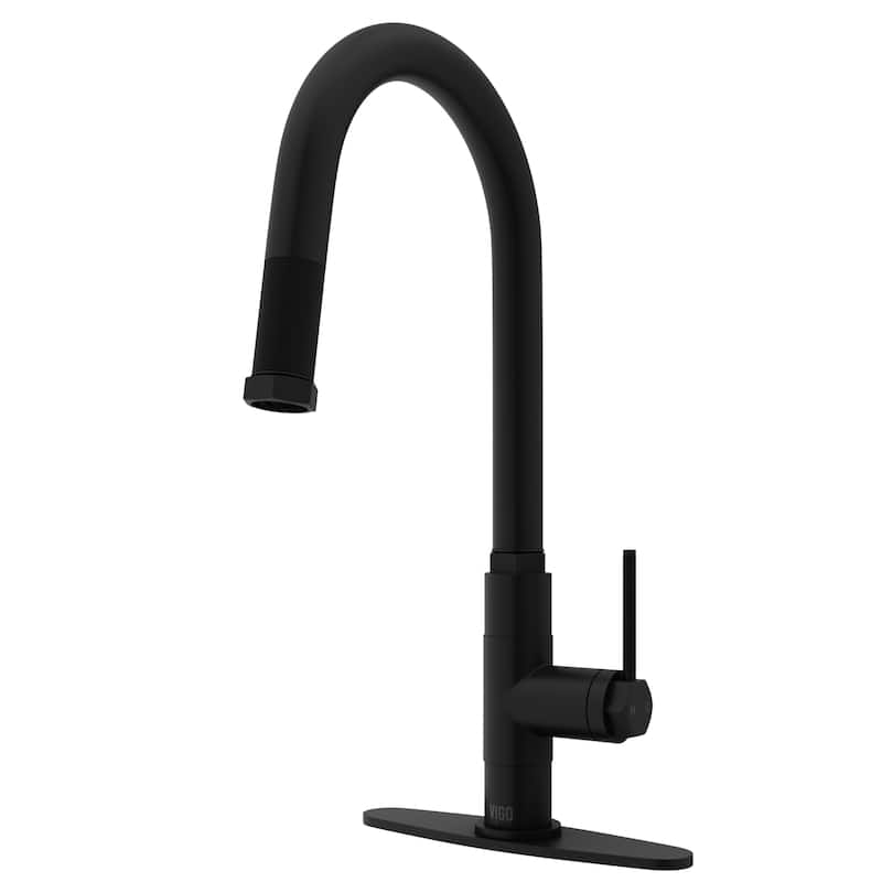 VIGO Hart Arched 18" H Single Handle Pull-Down Kitchen Faucet