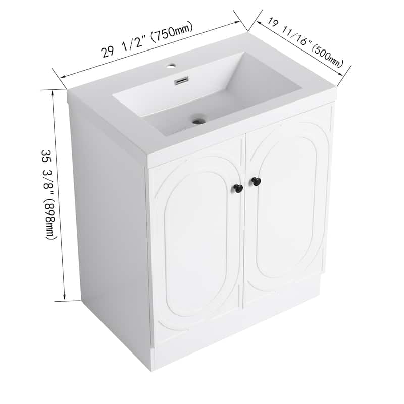 Beingnext 24"/30"/36" Bathroom Vanity with Sink, Freestanding Bathroom Vanity with Soft Close Door and Adjustable Shelf